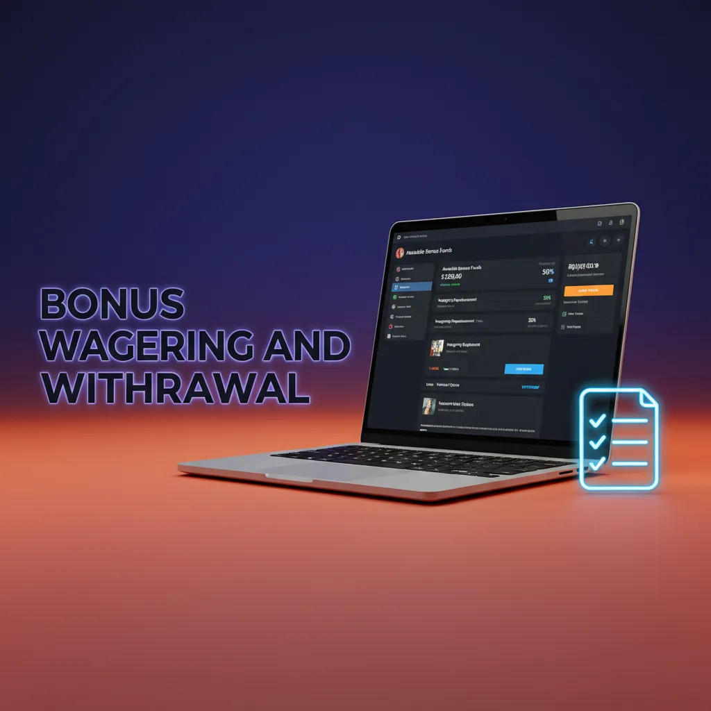 Infographic on bonus wagering and withdrawal: bonus wallet, 35x playthrough, 7 days, slot contribution, max bet, KYC checks.