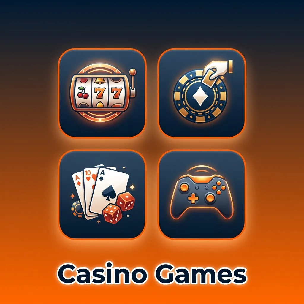 Casino gaming interface showing slots, table games, live dealers, and game show options from 3,000+ title library