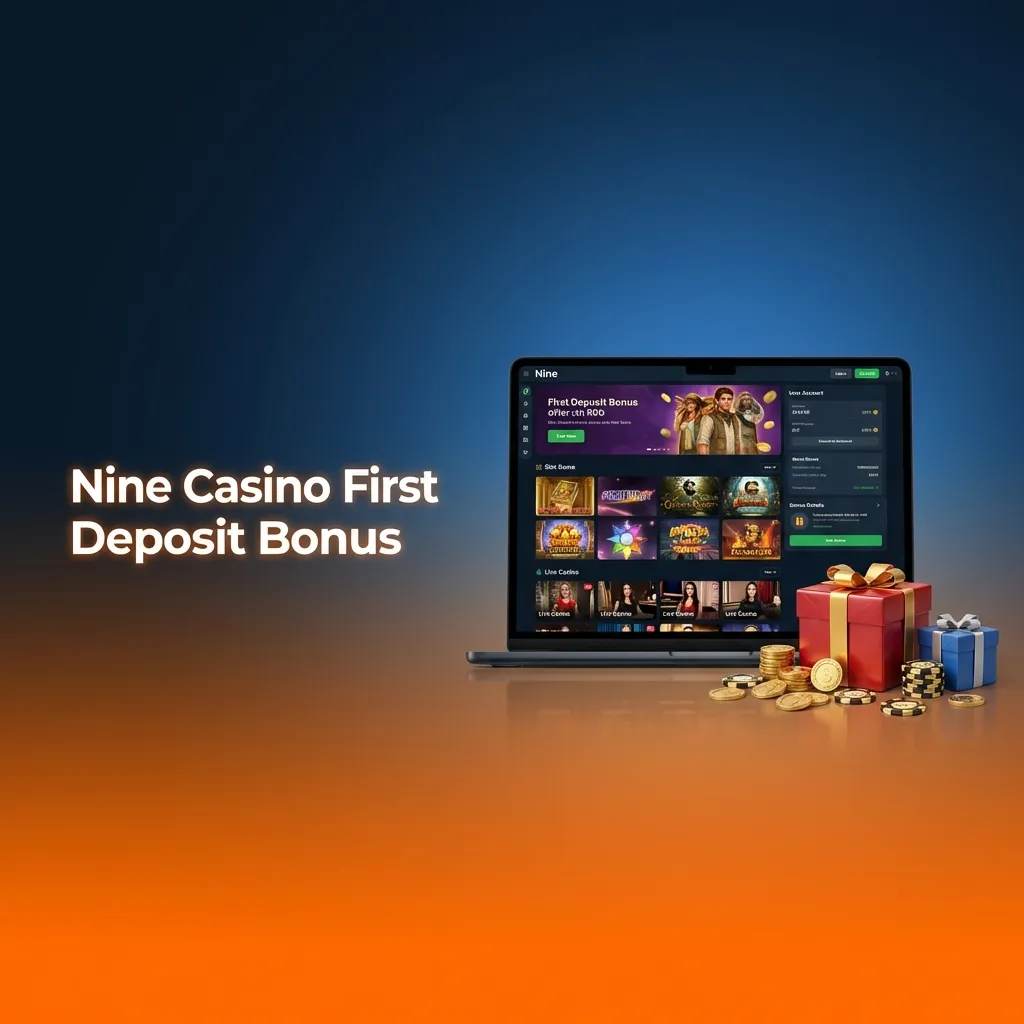 Nine Casino welcome bonus showing £400 bonus funds and free spins for UK players' first deposits