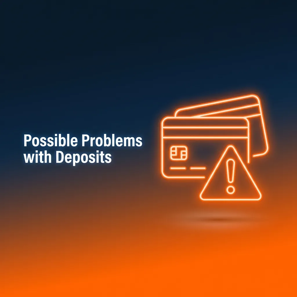 Person reviewing deposit issues on gambling platform with troubleshooting steps displayed on screen